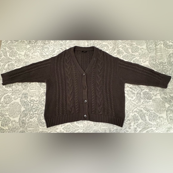 Quince Organic Cotton Oversized Cable Cardigan (L) - Picture 3 of 12